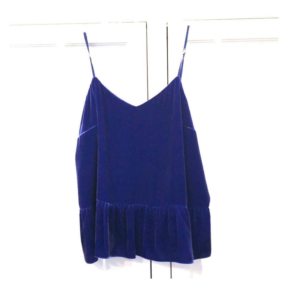 J.Crew Velvet Peplum Cami Top